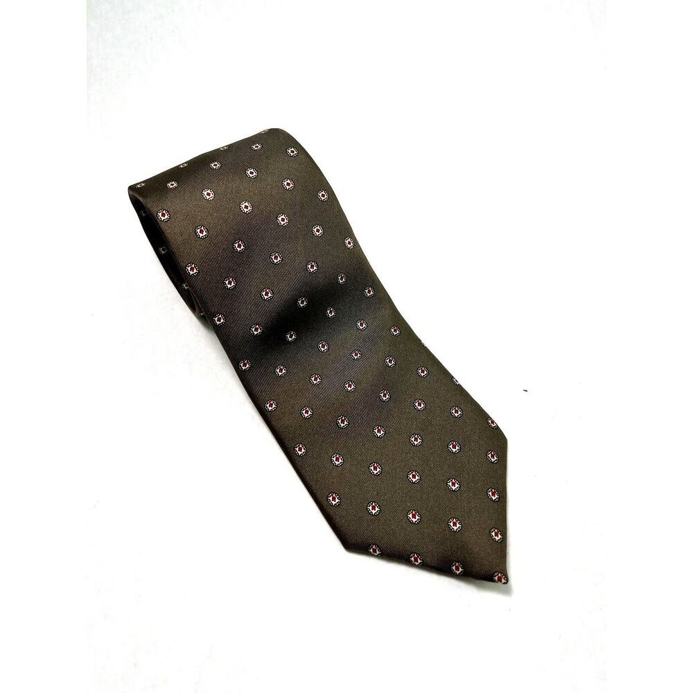 Vintage HATHAWAY Mens All Silk Tie Micro Pattern Made In USA 56 Inches Long